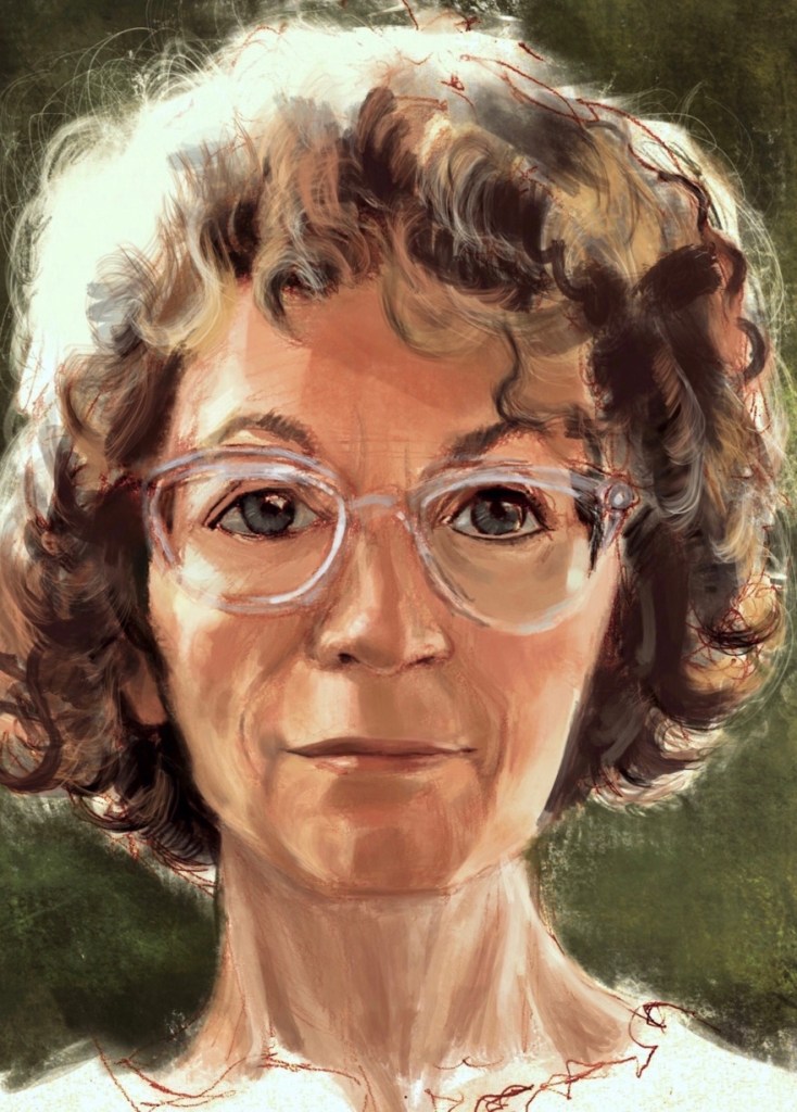 portrait of a woman in glasses